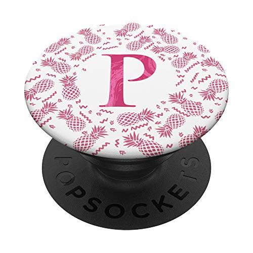Pineapple Letter P Initials PopSockets Grip and Stand for Phones and Tablets