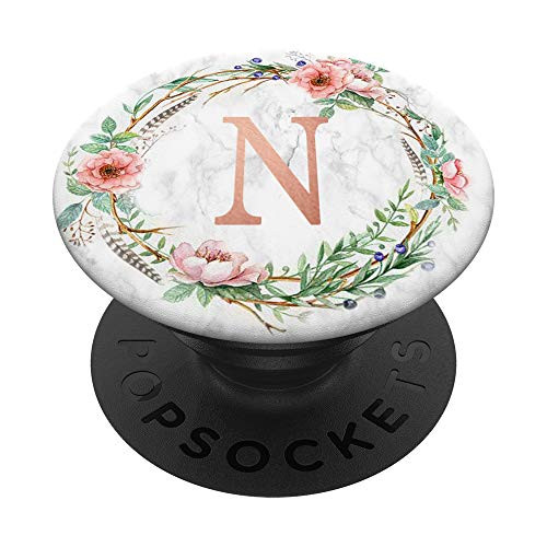 Floral Vintage Rose Pink Letter N Initial Monogram PopSockets Grip and Stand for Phones and Tablets Floral Vintage Rose Pink Letter N Initial Monogram PopSockets Grip and Stand for Phones and Tablets