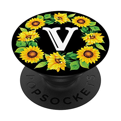 Initial Letter V Monogram PopSockets Grip and Stand for Phones and Tablets