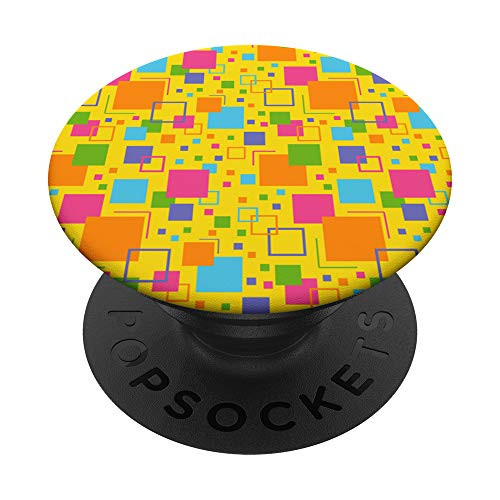 Yellow colorful rainbow geometric bright colors PopSockets PopGrip Swappable Grip for Phones  and  Tablets
