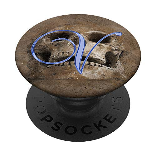 V Blue Skull Skeleton Dead Horror Initial Monogram Letter PopSockets Grip and Stand for Phones and Tablets V Blue Skull Skeleton Dead Horror Initial Monogram Letter PopSockets Grip and Stand for Phones and Tablets