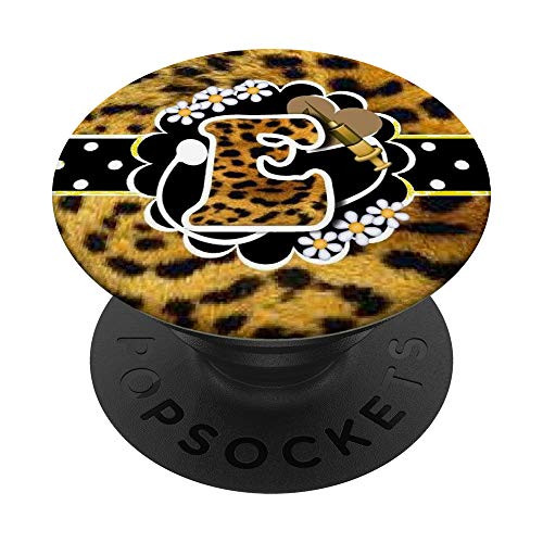 Cheetah Nurse Pop Letter E - Phone Case Grip E Monogram PopSockets PopGrip Swappable Grip for Phones  and  Tablets