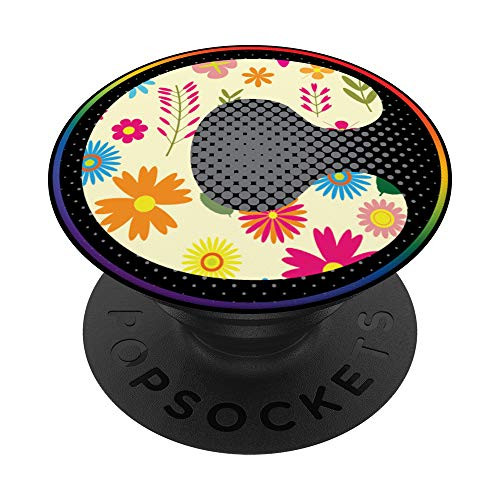 Floral Smartphone grip Initial Letter C Colorful PopSockets Grip and Stand for Phones and Tablets