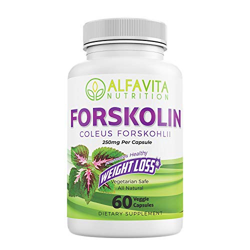 AlfaVita Nutrition Forskolin Supplement Capsules  Weight Loss Dietary Supplement Non-GMO Gluten-Free Vegan  and  Vegetarian Coleus Forskohlii Extract