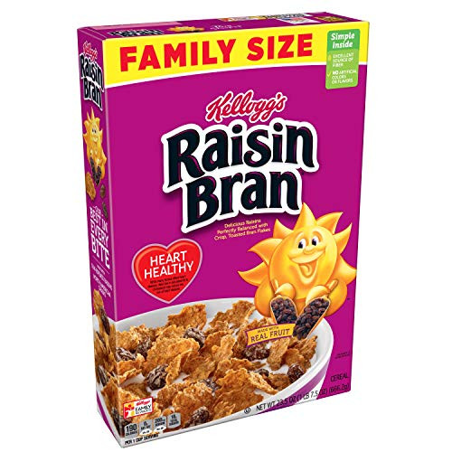Kelloggs Raisin Bran Breakfast Cereal Original Excellent Source of Fiber Family Size 23.5 oz Box