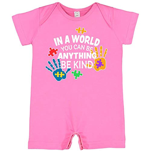 inktastic in a World You Can Be Anything Infant Romper Newborn Raspberry 34a54
