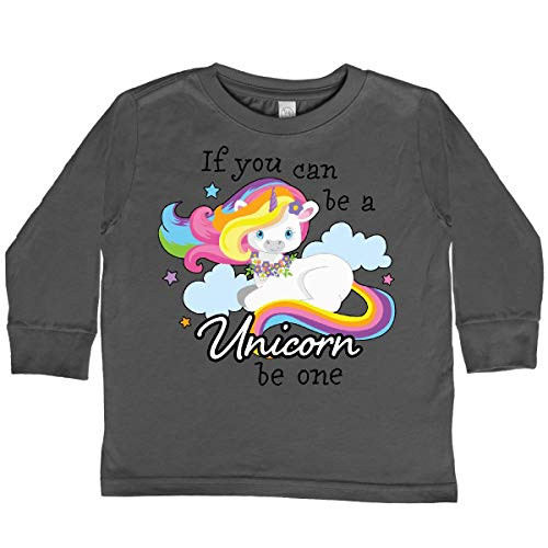 inktastic If You Can Be a Unicorn Toddler Long Sleeve T-Shirt 5-6 Charcoal 384e9