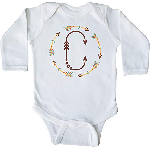 inktastic C Monogram Letter Tribal Long Sleeve Creeper 12 Months White 39626