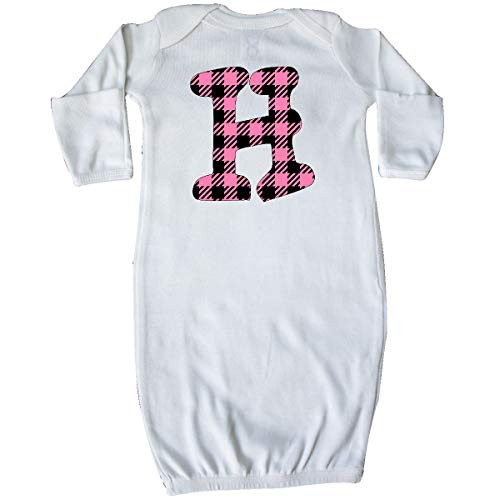 inktastic Pink Buffalo Plaid Initial H Newborn Layette White 3c8bd