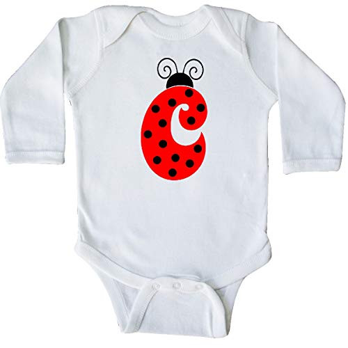 inktastic Cute Lady Bug Initial C Long Sleeve Creeper 18 Months White 3ca92
