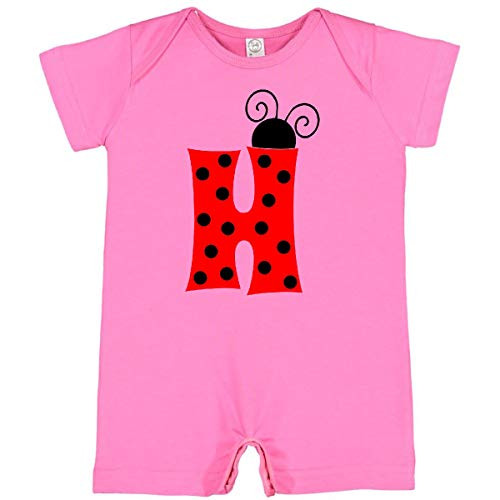 inktastic Cute Lady Bug Initial H Infant Romper 6 Months Raspberry 3ca97