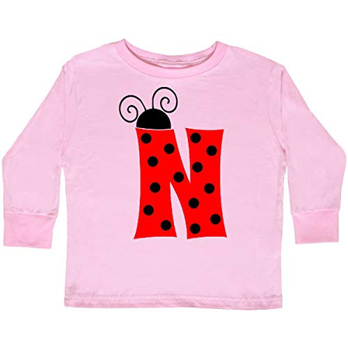 inktastic Cute Lady Bug Initial N Toddler Long Sleeve T-Shirt 4T Pink 3ca9d