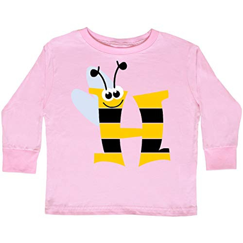 inktastic Cute Bee Initial H Toddler Long Sleeve T-Shirt 5-6 Pink 3caea