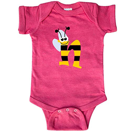 inktastic Cute Bee Initial N Infant Creeper 24 Months Retro Heather Pink 3caf0