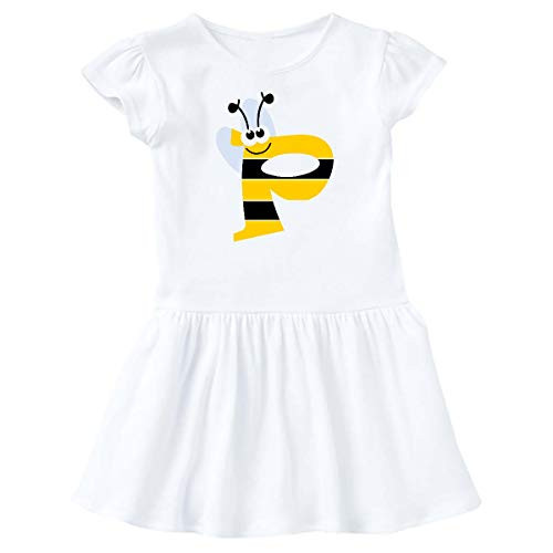 inktastic Cute Bee Initial P Infant Dress 6 Months White 3caf2