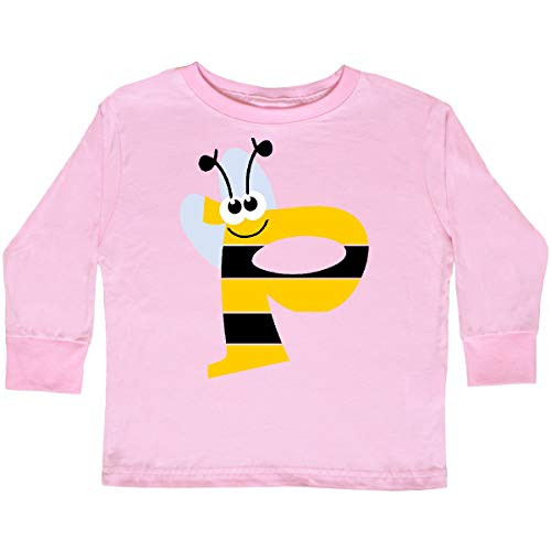 inktastic Cute Bee Initial P Toddler Long Sleeve T-Shirt 5-6 Pink 3caf2