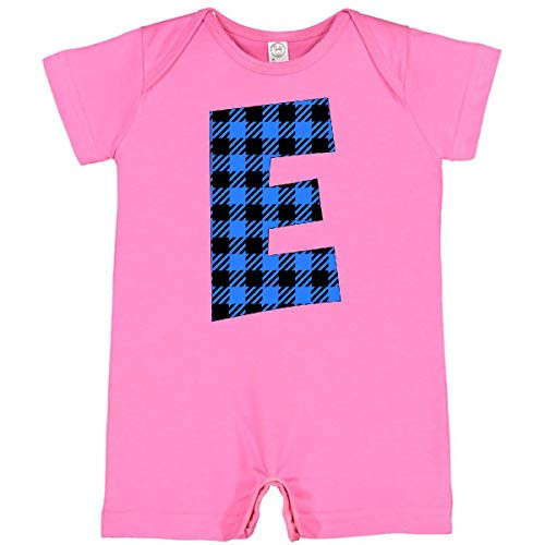 inktastic Blue Buffalo Plaid Initial E Infant Romper 6 Months Raspberry 3cb01