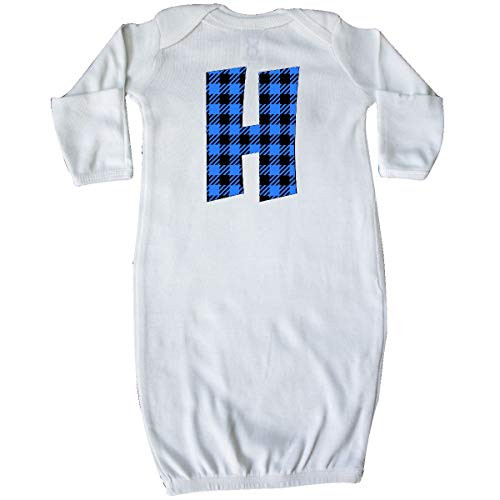 inktastic Blue Buffalo Plaid Initial H Newborn Layette White 3cb04