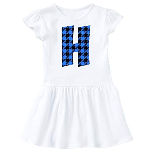 inktastic Blue Buffalo Plaid Initial H Infant Dress 12 Months White 3cb04