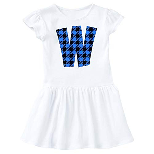 inktastic Blue Buffalo Plaid Initial W Infant Dress 12 Months White 3cb11