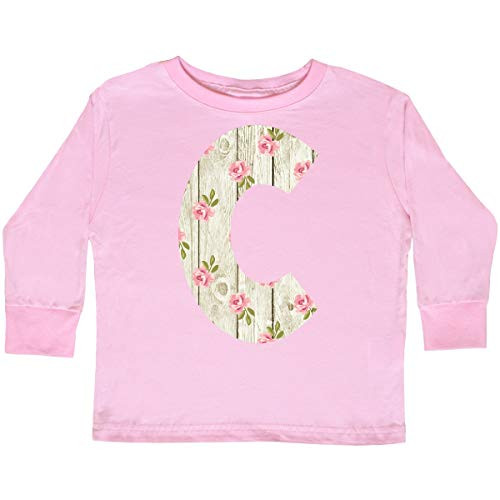 inktastic Cute Floral Initial C Toddler Long Sleeve T-Shirt 3T Pink 3cb4d