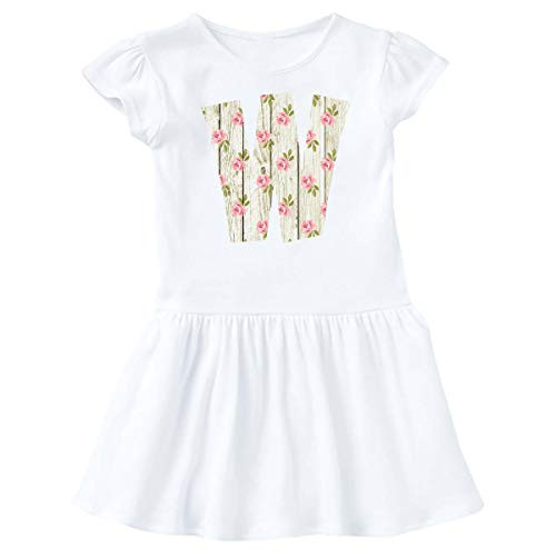 inktastic Cute Floral Initial W Infant Dress 6 Months White 3cb61