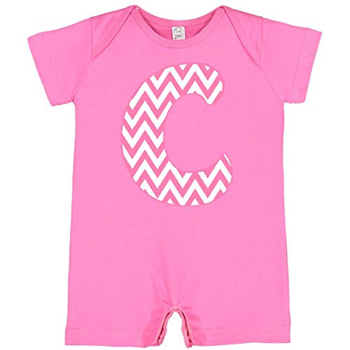 inktastic Cute Pink Chevron Initial C Infant Romper 24 Months Raspberry 3cb67