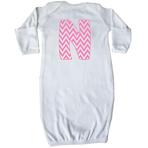 inktastic Cute Pink Chevron Initial N Newborn Layette White 3cb72