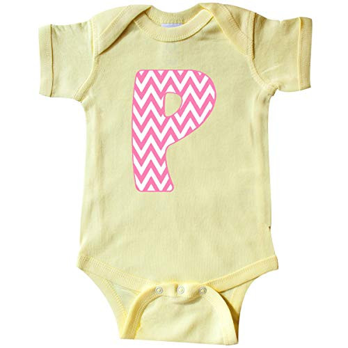 inktastic Cute Pink Chevron Initial P Infant Creeper Newborn Banana 3cb74