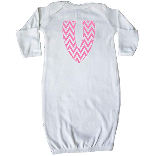 inktastic Cute Pink Chevron Initial V Newborn Layette White 3cb7a