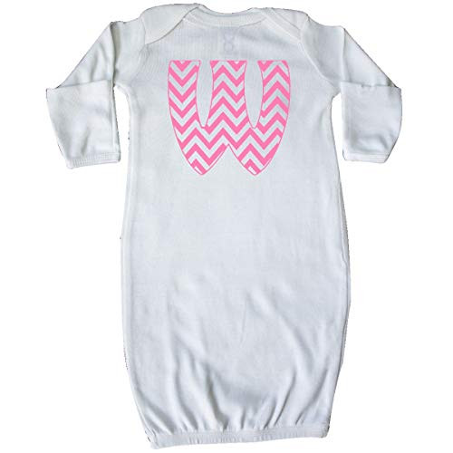 inktastic Cute Pink Chevron Initial W Newborn Layette White 3cb7b