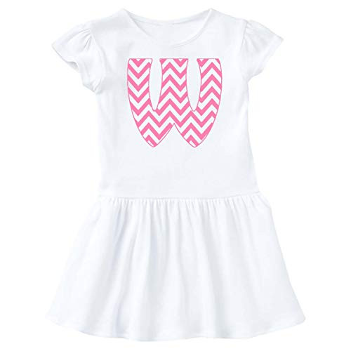 inktastic Cute Pink Chevron Initial W Infant Dress 6 Months White 3cb7b
