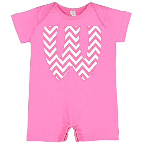 inktastic Cute Pink Chevron Initial W Infant Romper 18 Months Raspberry 3cb7b