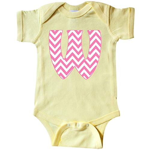 inktastic Cute Pink Chevron Initial W Infant Creeper 18 Months Banana 3cb7b