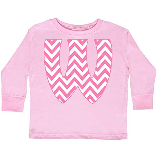 inktastic Cute Pink Chevron Initial W Toddler Long Sleeve T-Shirt 5-6 Pink 3cb7b