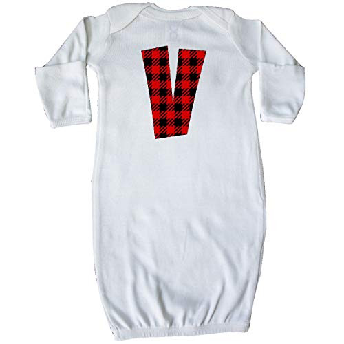 inktastic Red Buffalo Plaid Initial V Newborn Layette White 3cb94