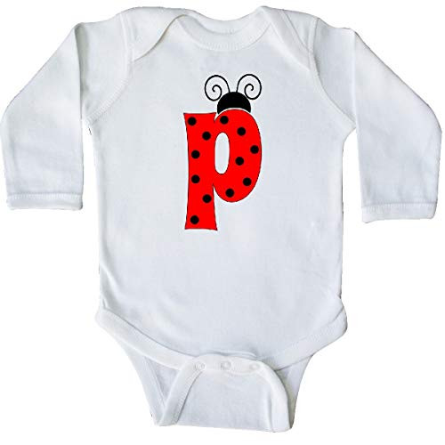 inktastic Lowercase Ladybug Letter P Long Sleeve Creeper 6 Months White 3cbeb