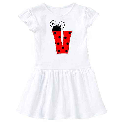 inktastic Lowercase Ladybug Letter V Infant Dress 18 Months White 3cbf1