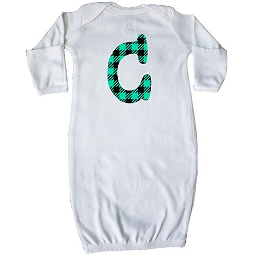 inktastic Teal Plaid Initial C Newborn Layette White 3cbf8