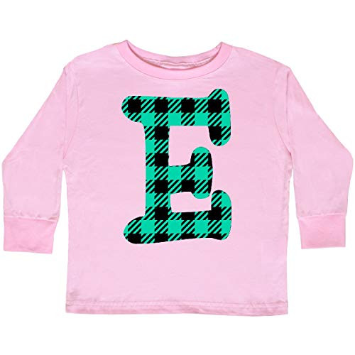 inktastic Teal Plaid Initial E Toddler Long Sleeve T-Shirt 5-6 Pink 3cbfa