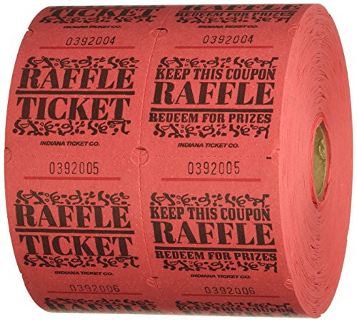 Amscan 341304 Roll Red 1000 Ticket Party Supplies 2" x 4"
