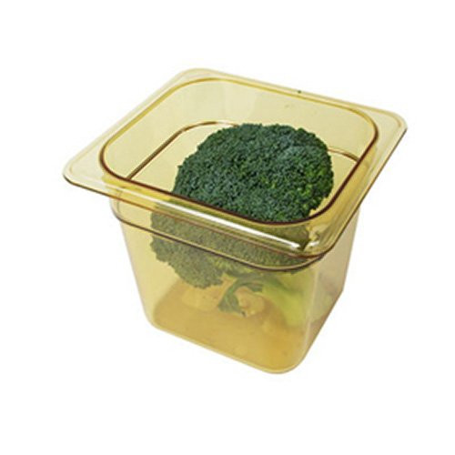 Cambro 66HP H-Pan Hot Food Pan Sixth-Size 2-38 Quart Amber