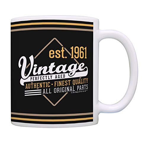 60th Birthday Mug Vintage 1961 All Original Parts Birthday Coffee Cup Bday Coffee Mug Tea Cup Multi
