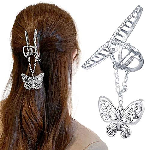 Chennie Large Metal Hair Claw Clips Non-slip Butterfly Hair Catch Barrette Hollow Non-slip Butterfly Pendant Hair Catch Jaw Clamp Hair Styling Accessories for Women Girls Chennie Large Metal Hair Claw Clips Non-slip Butterfly Hair Catch Barrette Hollow Non-slip Butterfly Pendant Hair Catch Jaw Clamp Hair Styling Accessories for Women Girls