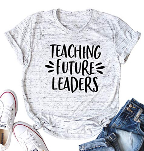 Teacher Shirts for Women Teaching Future Leaders Tshirt Letters Print Shirts with Sayings Casual Short Sleeve Teaching Shirt White M Teacher Shirts for Women Teaching Future Leaders Tshirt Letters Print Shirts with Sayings Casual Short Sleeve Teaching Shirt White M