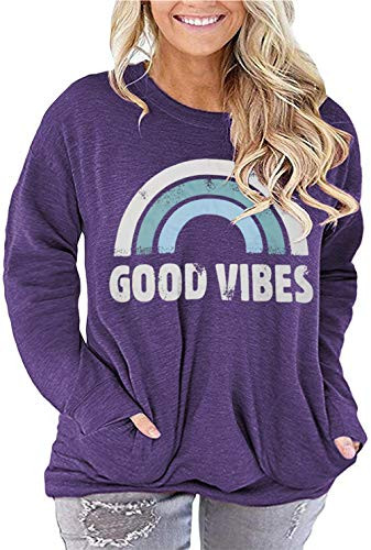 QUEEN PLUS Long Sleeve Pocket T Shirts for Women Basic Bottom Tops Casual Tunics Loose Pullover Plus Size 24w