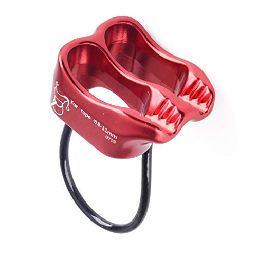 TRIWONDER ATC Belay Device V-grooved Micro Rescue Guide Belay Device Rock Climbing Rappelling Red