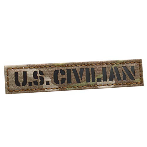 IR US Civilian 1x5 Multicam Infrared Name Tape Tab IFF Morale Fastener Patch