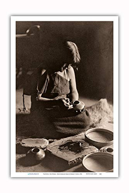Pacifica Island Art - The Potter - Hopi Woman - The North American Indians - Vintage Sepia Toned Photograph by Edward S. Curtis c.1906 - Master Art Print - 12in x 18in Pacifica Island Art - The Potter - Hopi Woman - The North American Indians - Vintage Sepia Toned Photograph by Edward S. Curtis c.1906 - Master Art Print - 12in x 18in