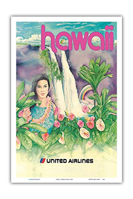 Pacifica Island Art - Hawaii - United Air Lines - Vintage Airline Travel Poster c.1970s - Master Art Print - 12in x 18in Pacifica Island Art - Hawaii - United Air Lines - Vintage Airline Travel Poster c.1970s - Master Art Print - 12in x 18in